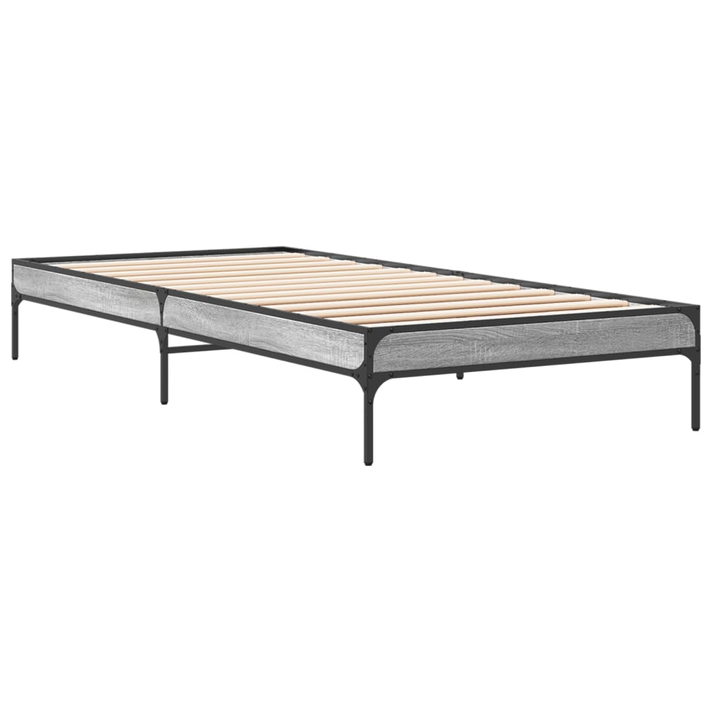 Bed Frame without Mattress Grey Sonoma 75x190 cm Small Single